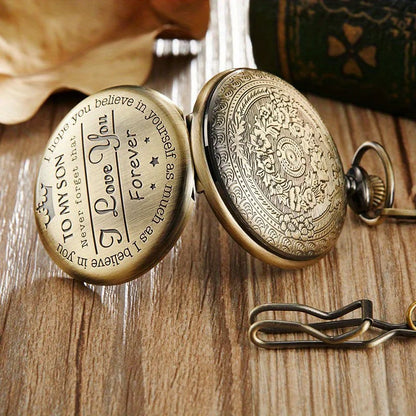 Engraved Vintage Pocket Watch - Wholesalus