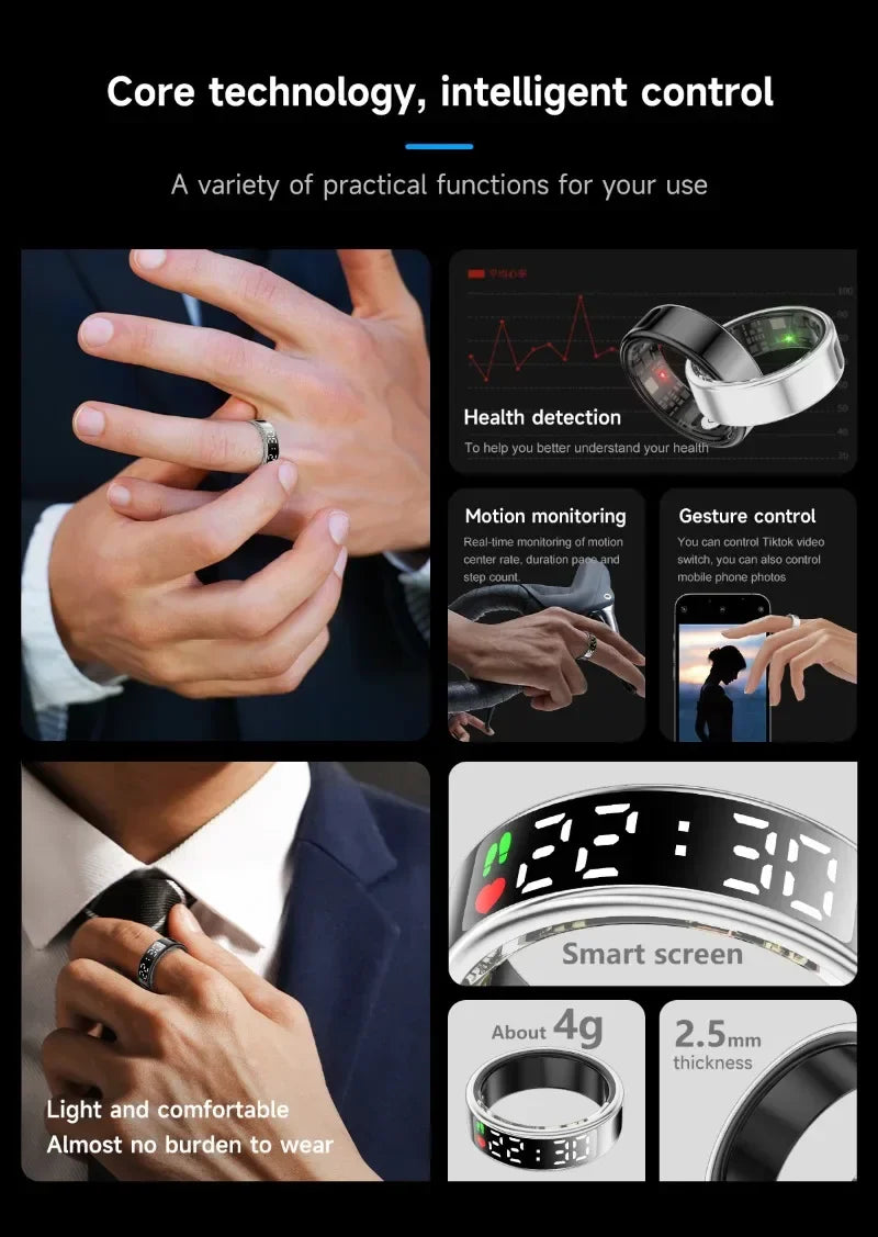 Smart LED Health Monitoring Ring - Wholesalus
