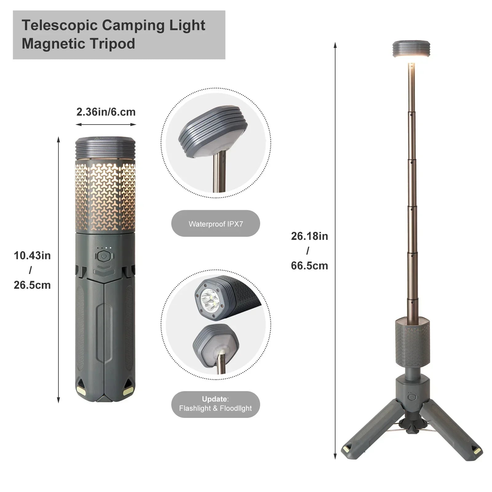 Telescopic and Collapsible Camping Light - Wholesalus