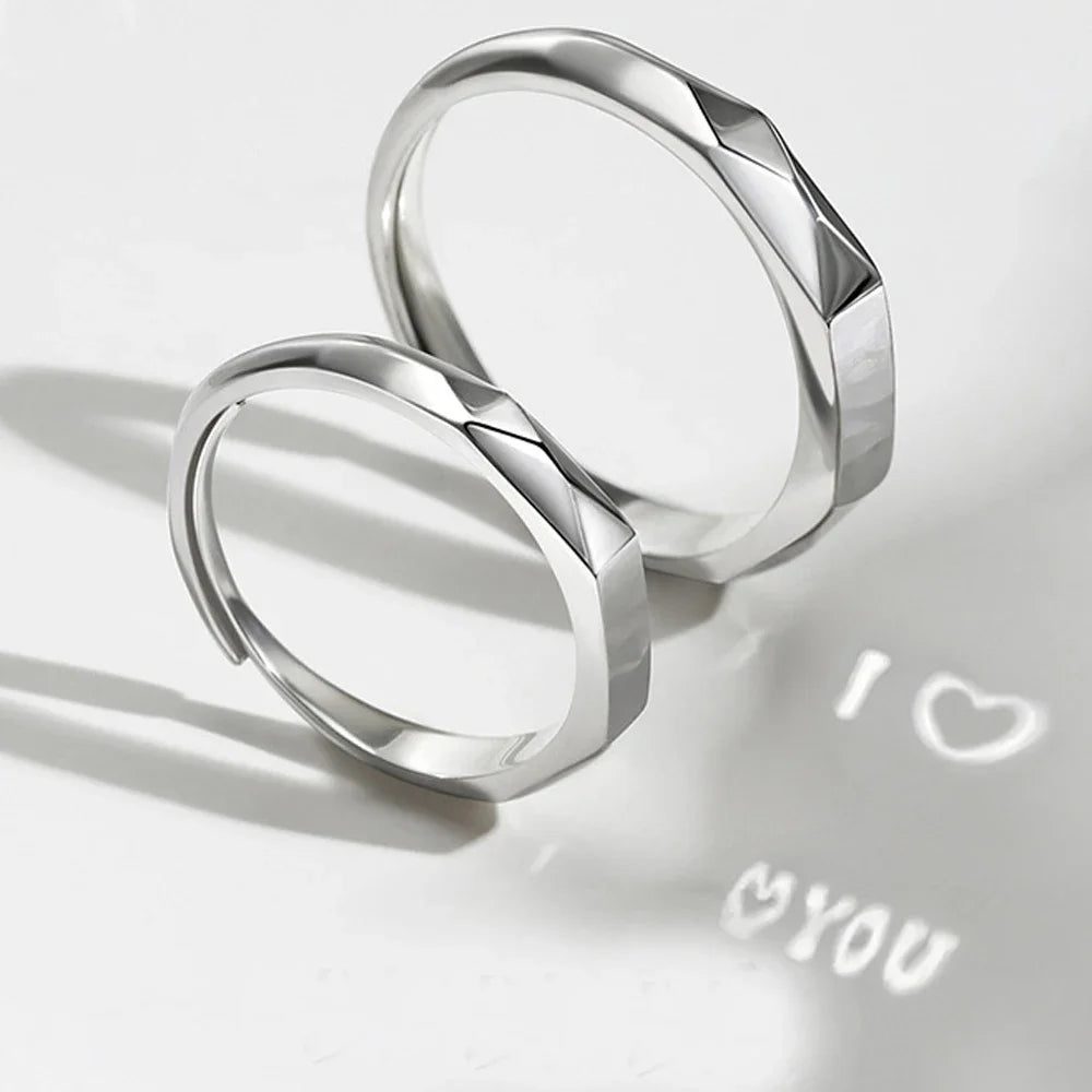 Adjustable Light Sculptured Couple Rings - Wholesalus