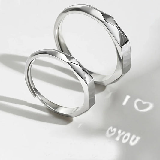 Adjustable Light Sculptured Couple Rings - Wholesalus