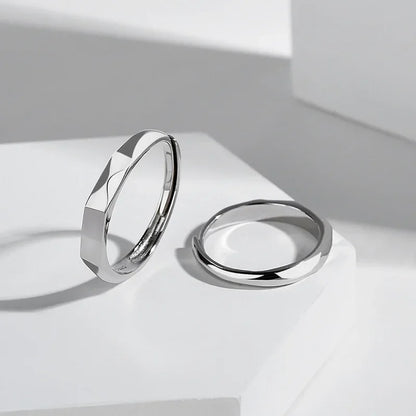 Adjustable Light Sculptured Couple Rings - Wholesalus