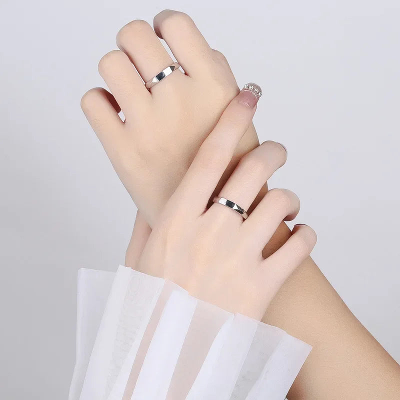 Adjustable Light Sculptured Couple Rings - Wholesalus