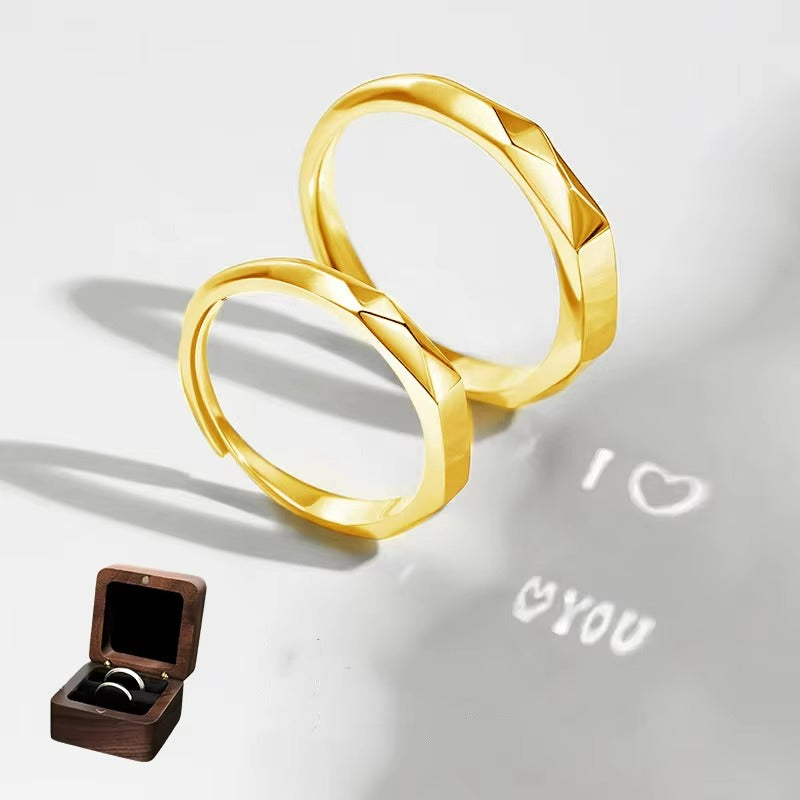 Adjustable Light Sculptured Couple Rings - Wholesalus