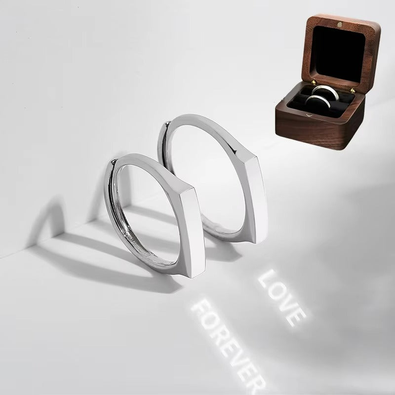 Adjustable Light Sculptured Couple Rings - Wholesalus