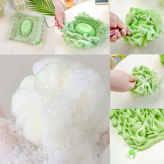 2-In-1 Exfoliating Mesh Shower Sponge - Wholesalus