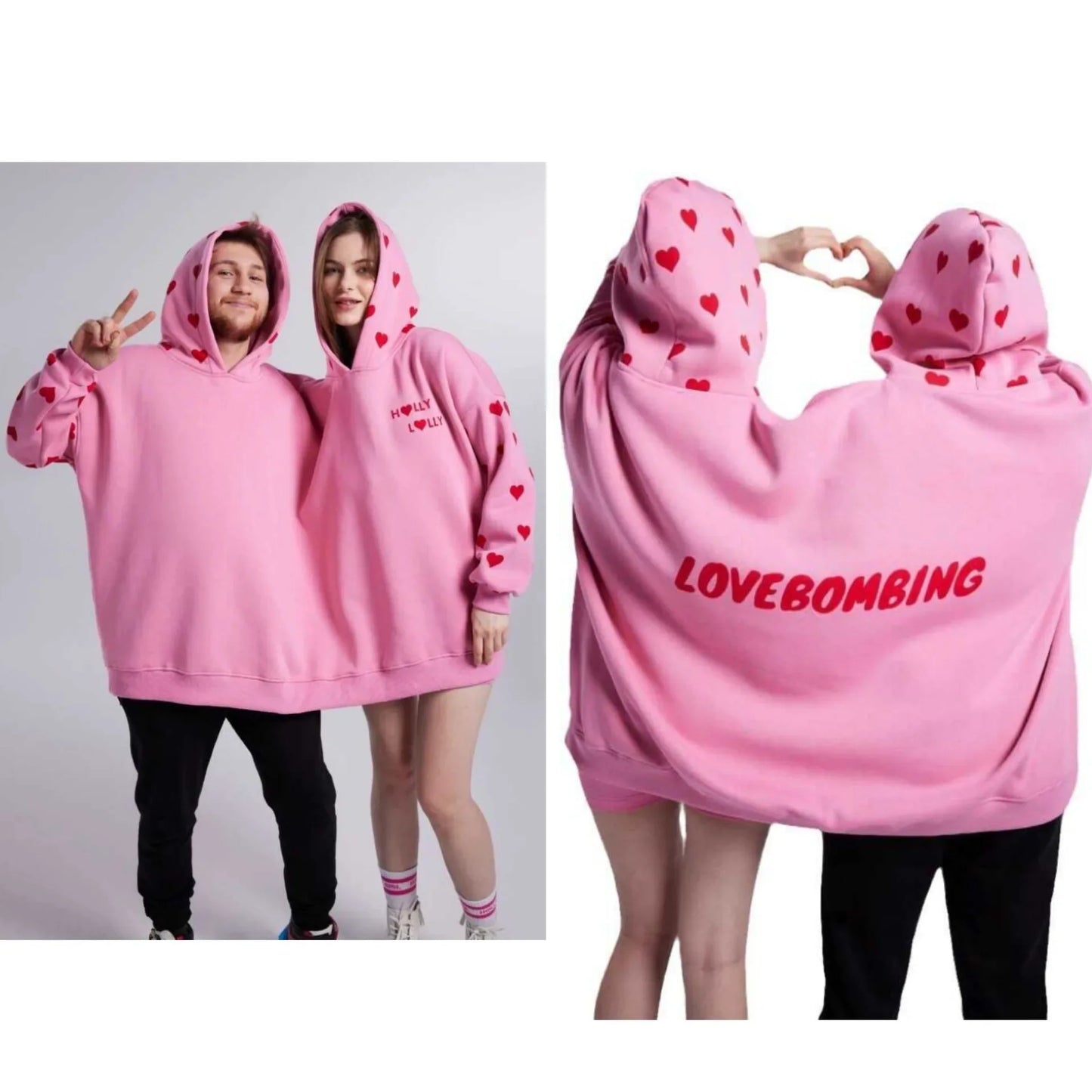 Couples Double Hooded Pullover - Wholesalus
