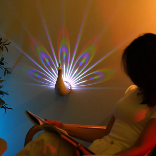 RC Colorful Peacock Wall Lamp - Wholesalus