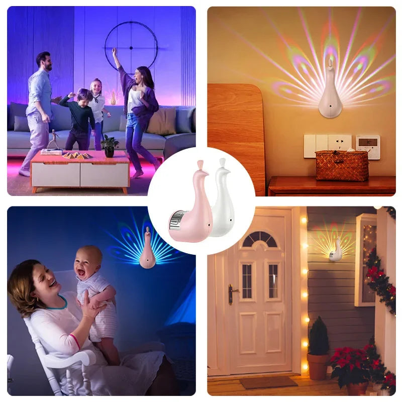RC Colorful Peacock Wall Lamp - Wholesalus