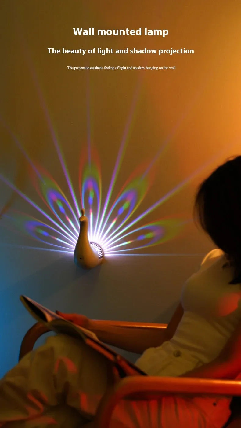 RC Colorful Peacock Wall Lamp - Wholesalus