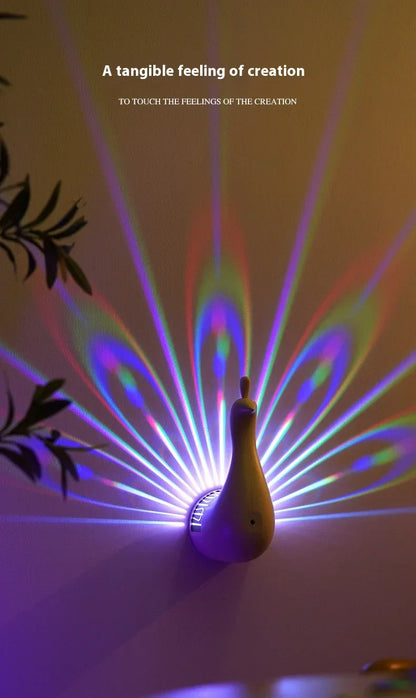 RC Colorful Peacock Wall Lamp - Wholesalus