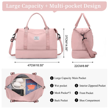 Travel Duffel Bag with Shoes Compartment - Wholesalus