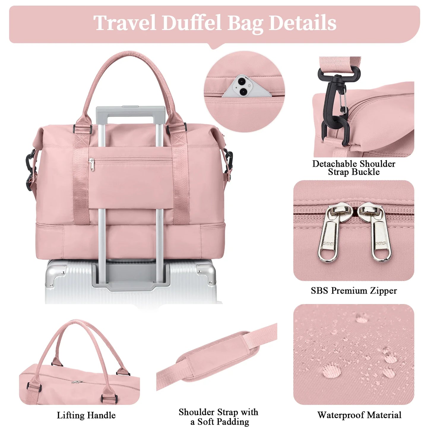 Travel Duffel Bag with Shoes Compartment - Wholesalus