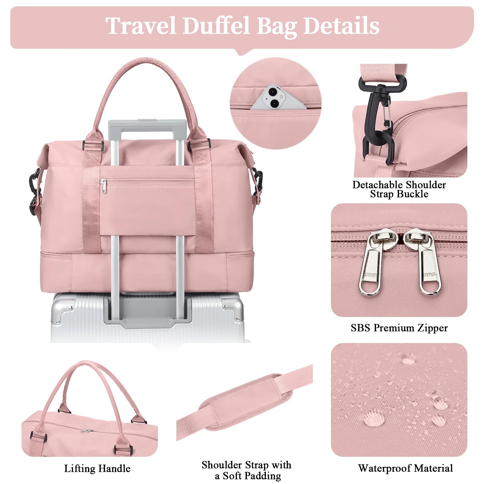 Travel Duffel Bag with Shoes Compartment - Wholesalus