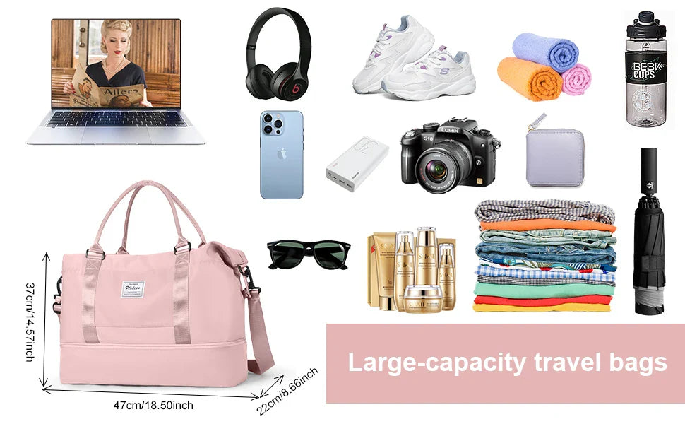 Travel Duffel Bag with Shoes Compartment - Wholesalus