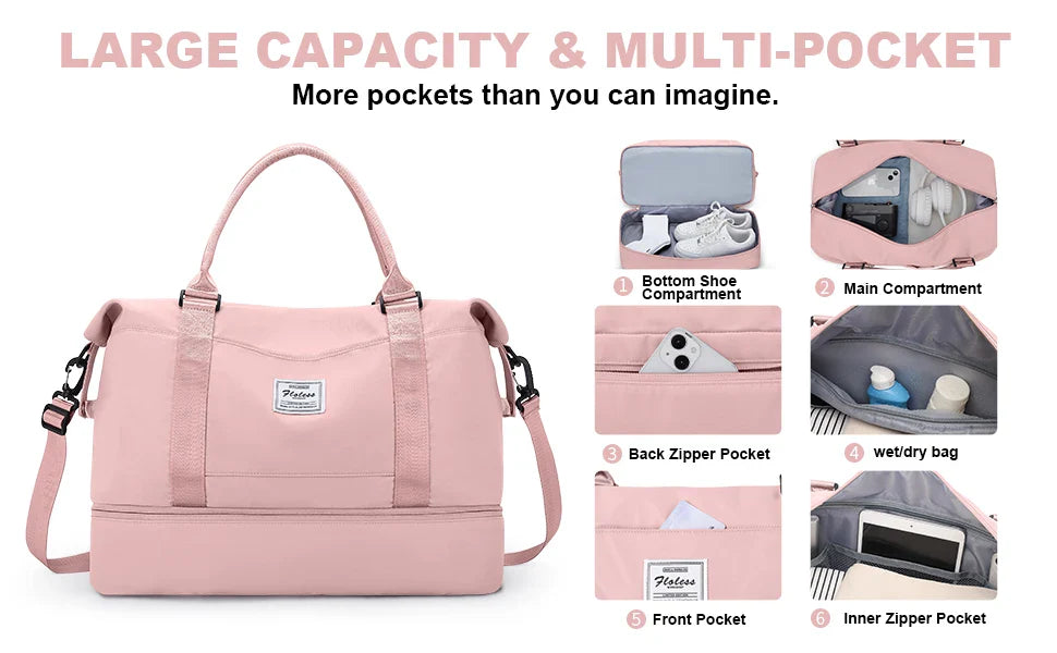 Travel Duffel Bag with Shoes Compartment - Wholesalus