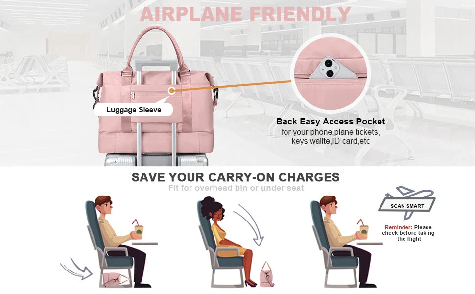 Travel Duffel Bag with Shoes Compartment - Wholesalus