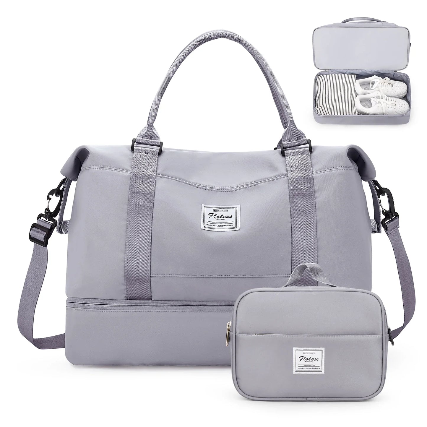 Travel Duffel Bag with Shoes Compartment - Wholesalus