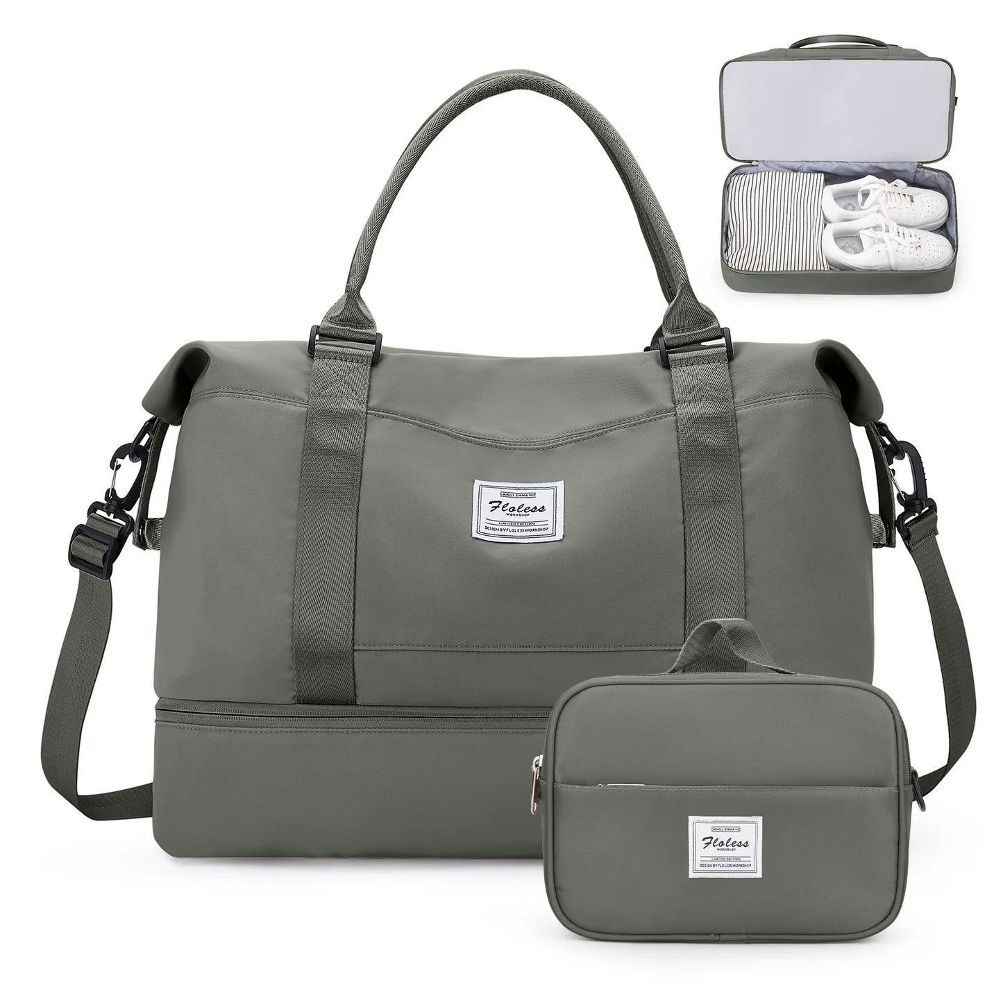 Travel Duffel Bag with Shoes Compartment - Wholesalus