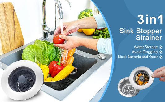3-in-1 Kitchen Sink Strainer - Wholesalus