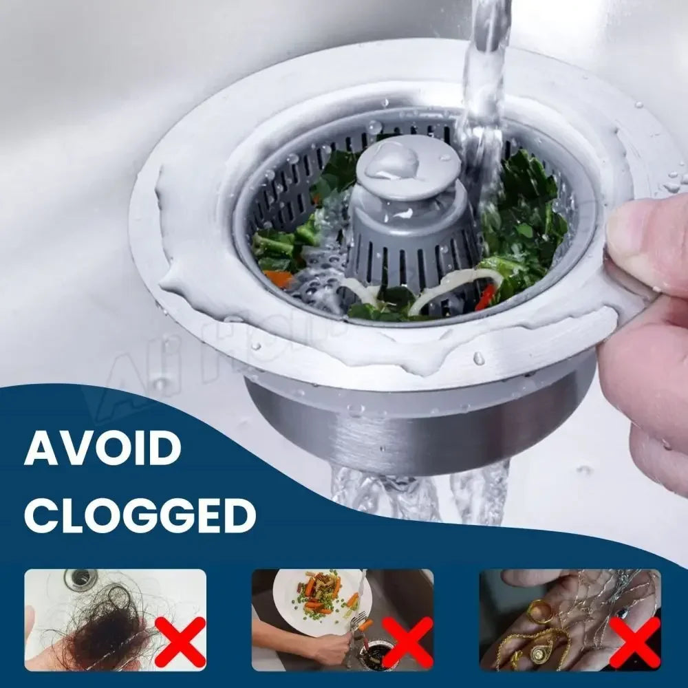 3-in-1 Kitchen Sink Strainer - Wholesalus