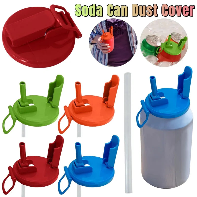 Silicone Soda Can Lid with Straw - Wholesalus