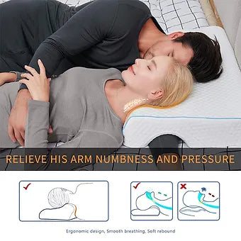 Memory Foam Couples Pillow with Arm Rest - Wholesalus