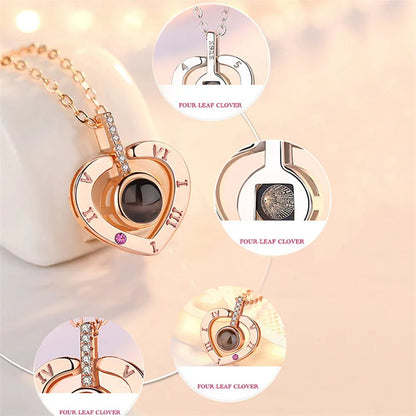 100 Languages I Love You Pendant Necklace With Rose Gifts Box - Wholesalus