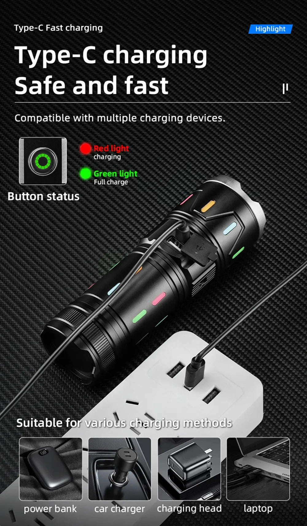 High Power LED Flashlight - Wholesalus
