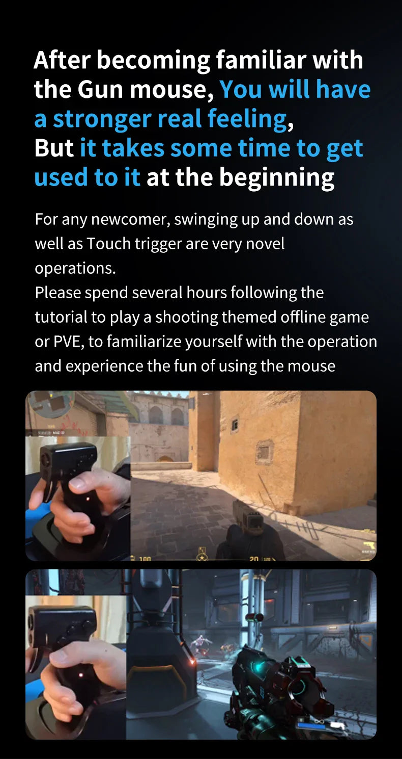 Ergonomic Gun Style Gaming Mouse - Wholesalus