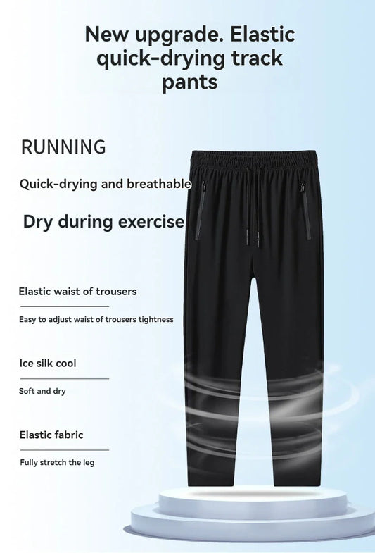 High Elastic Ice Silk Casual Pants - Wholesalus