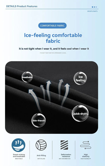 High Elastic Ice Silk Casual Pants - Wholesalus