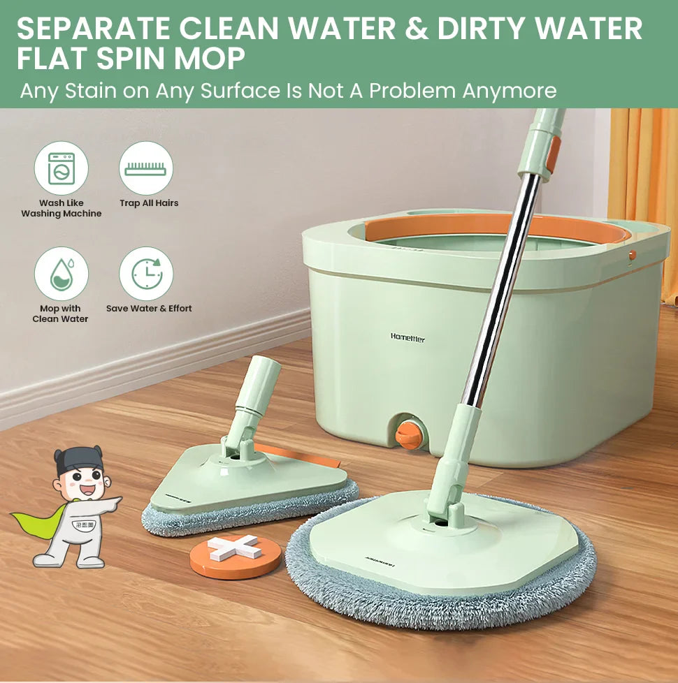Hands-free Rotating Squeeze Mop With Bucket - Wholesalus