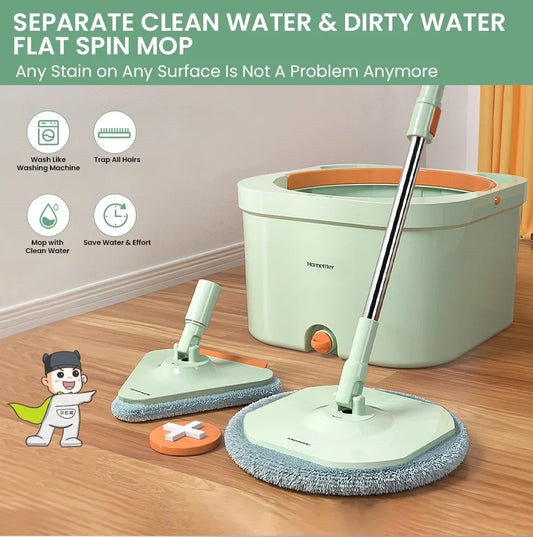 Hands-free Rotating Squeeze Mop With Bucket - Wholesalus