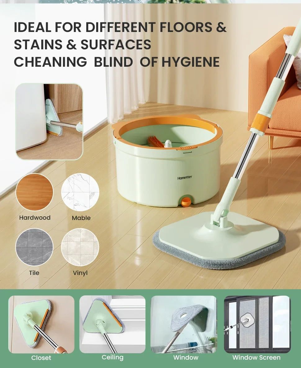 Hands-free Rotating Squeeze Mop With Bucket - Wholesalus