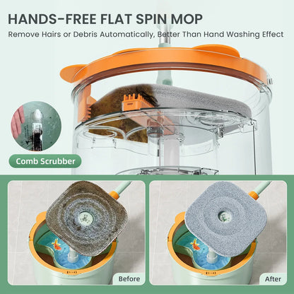 Hands-free Rotating Squeeze Mop With Bucket - Wholesalus