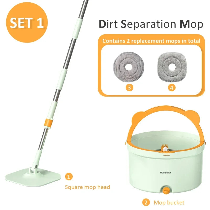 Hands-free Rotating Squeeze Mop With Bucket - Wholesalus