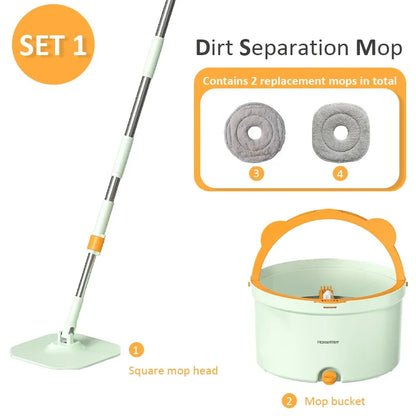 Hands-free Rotating Squeeze Mop With Bucket - Wholesalus