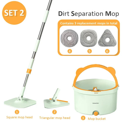 Hands-free Rotating Squeeze Mop With Bucket - Wholesalus