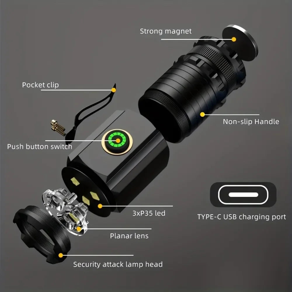 Multifunctional Powerful Super Bright Flashlight - Wholesalus