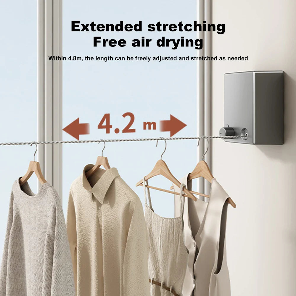 Retractable Space-Saving Clothesline - Wholesalus
