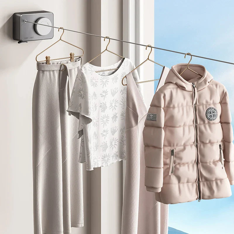 Retractable Space-Saving Clothesline - Wholesalus