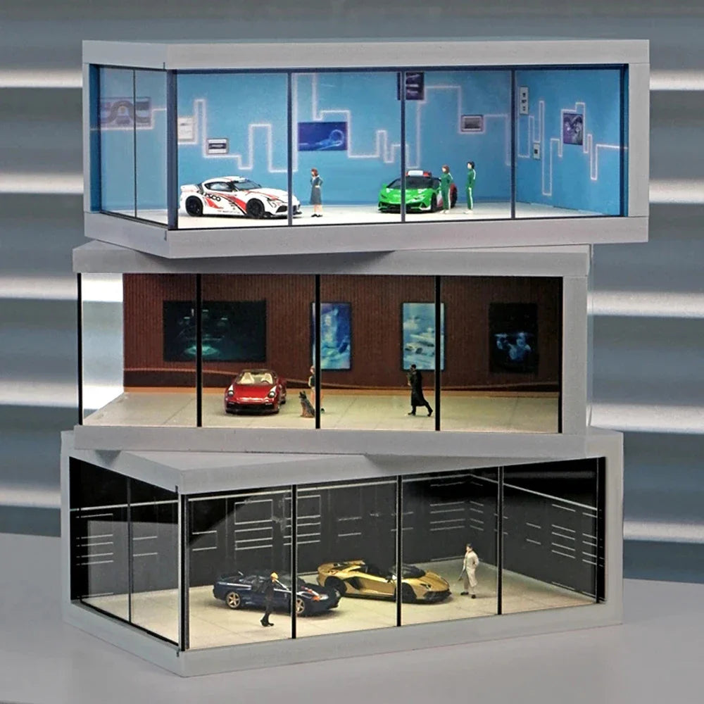 Miniature Car Garage Display - 1 Storey - Wholesalus