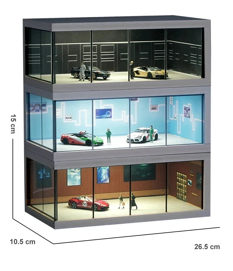 Miniature Car Garage Display - 1 Storey - Wholesalus
