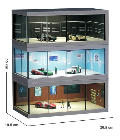 Miniature Car Garage Display - 1 Storey - Wholesalus