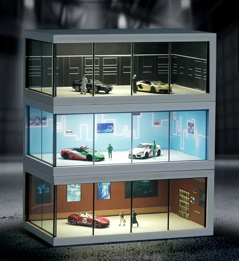 Miniature Car Garage Display - 1 Storey - Wholesalus