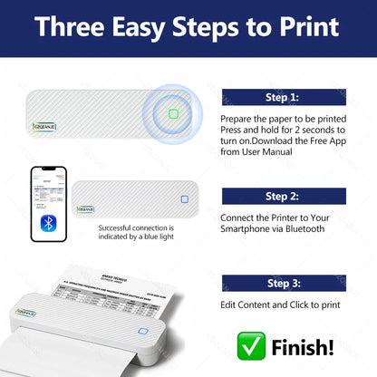 Portable Inkless Bluetooth A4 Thermal Printer - Wholesalus