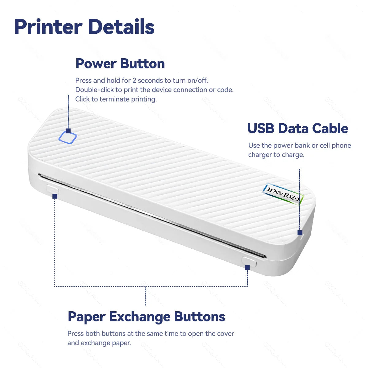 Portable Inkless Bluetooth A4 Thermal Printer - Wholesalus