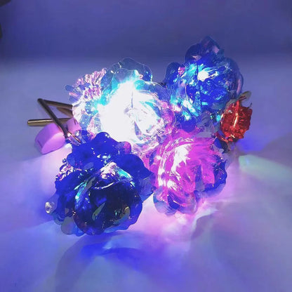 Golden Plated Artificial Luminous Roses - Wholesalus