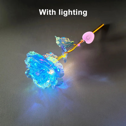 Golden Plated Artificial Luminous Roses - Wholesalus